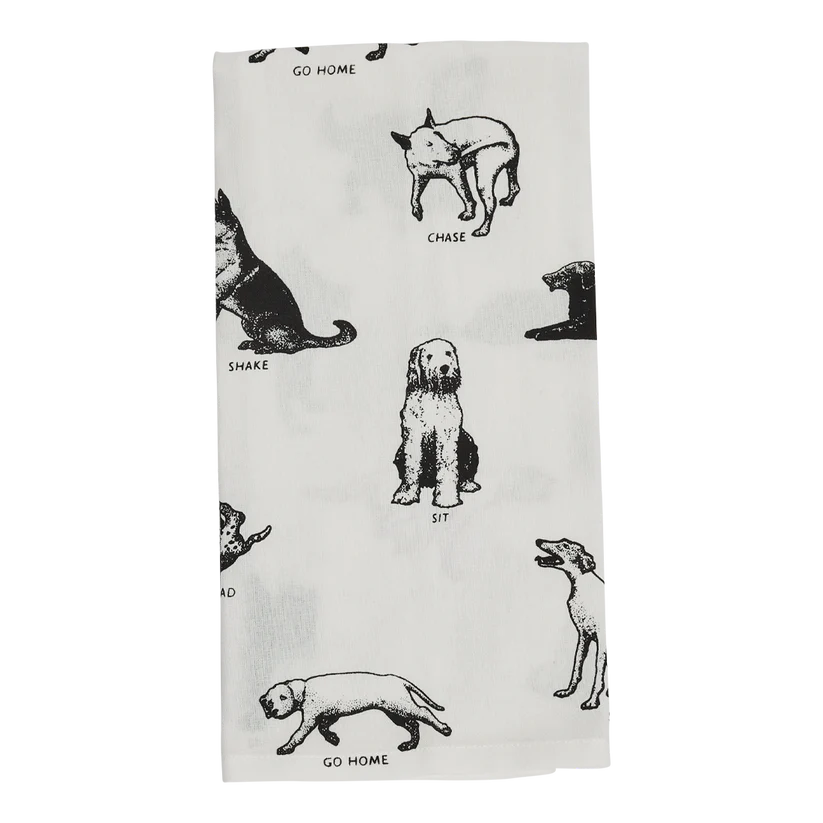 Dog Tricks Tea Towel