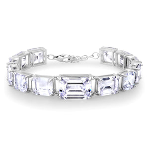 Silver Emerald Cut Bracelet