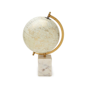 Gold and White Globe on Marble Base