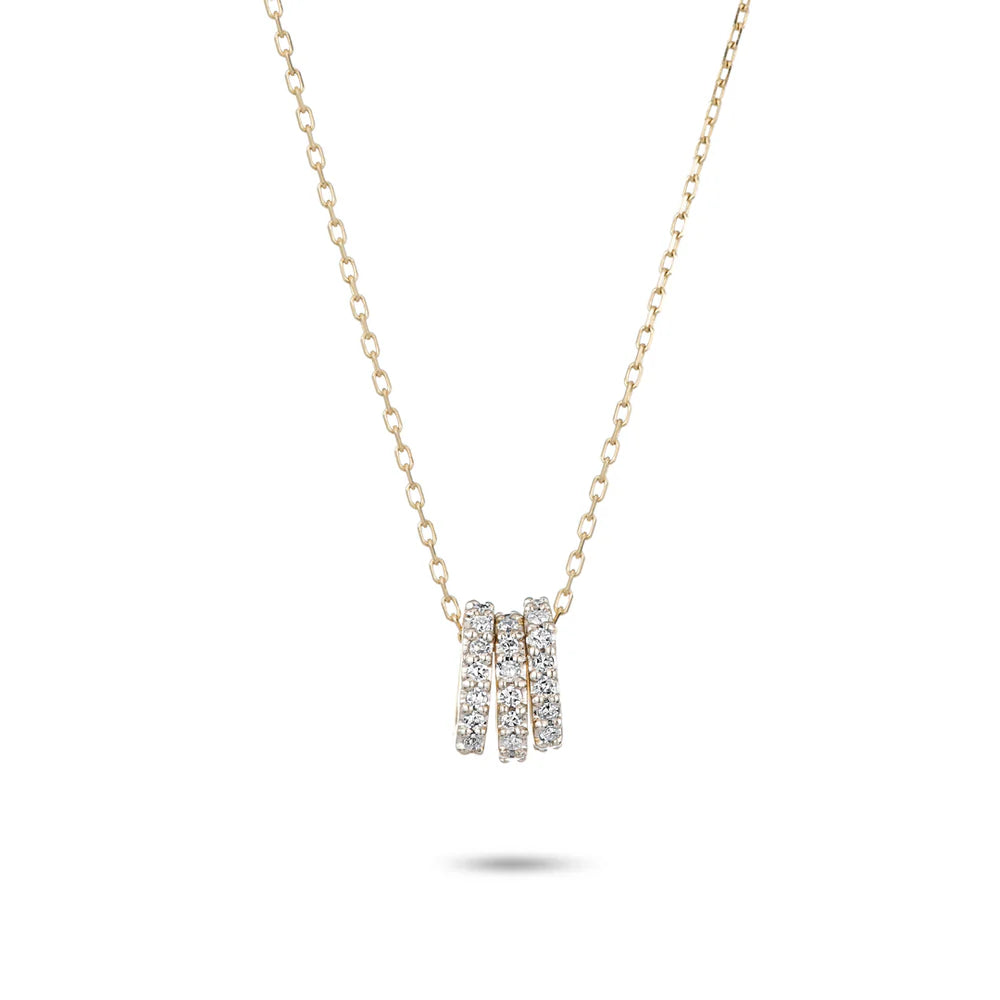 Bead Party Diamond 3s Company Necklace (3 Diamond Beads)