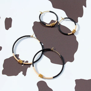 Black and White Rosette Hoops