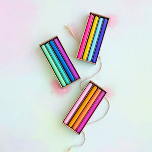 Rainbow Taper Candles Set of 4