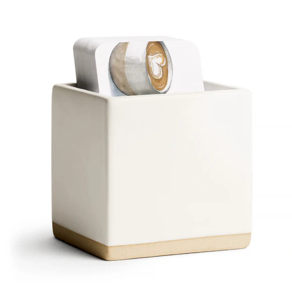 White Little Notes Ceramic Holder