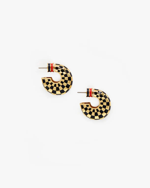 Le Hoops in Black and Gold Checker