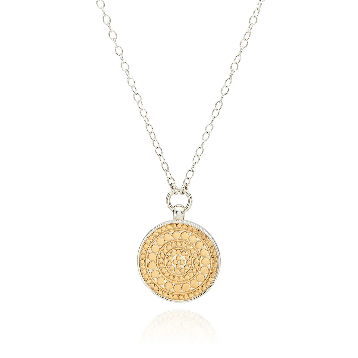 Classic Reversible Disc Pendant Necklace - Gold/Silver