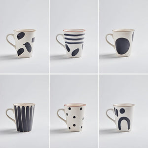 Black and White Stoneware Mugs