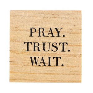 Pray Trust Wait Cross Earrings & Box