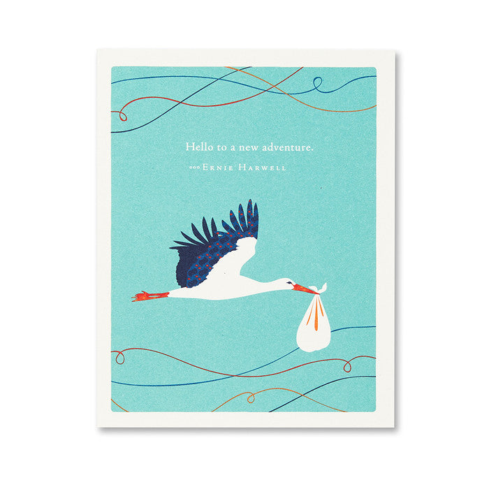 Hello to a New Adventure Baby Card