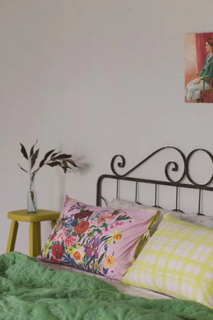 Rainbow Floral Pink Pillowcase Set