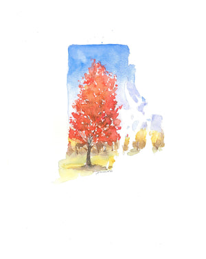 Emily Wood State Tree Watercolor Prints