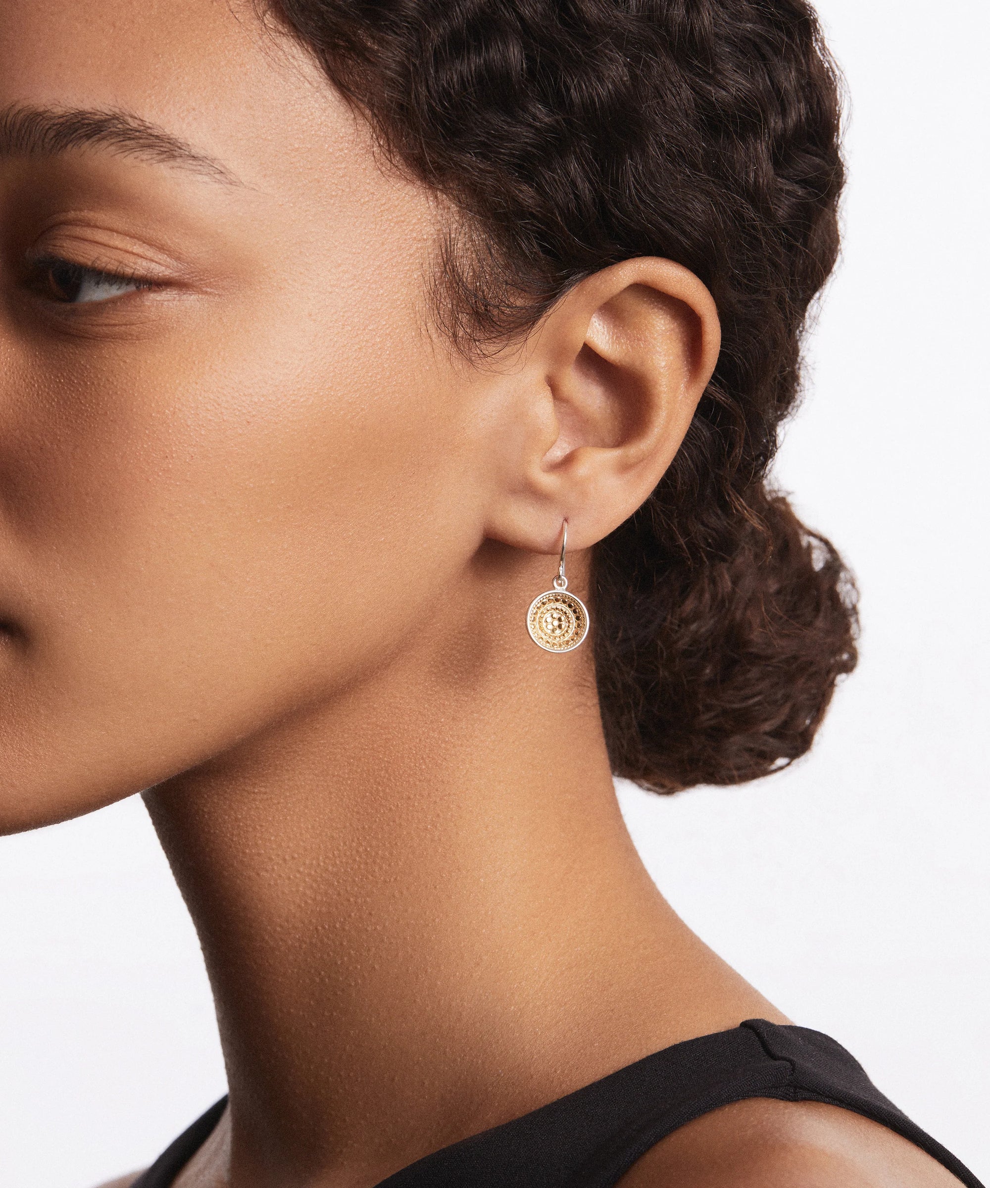 Classic Dish Drop Earrings - Gold/Silver