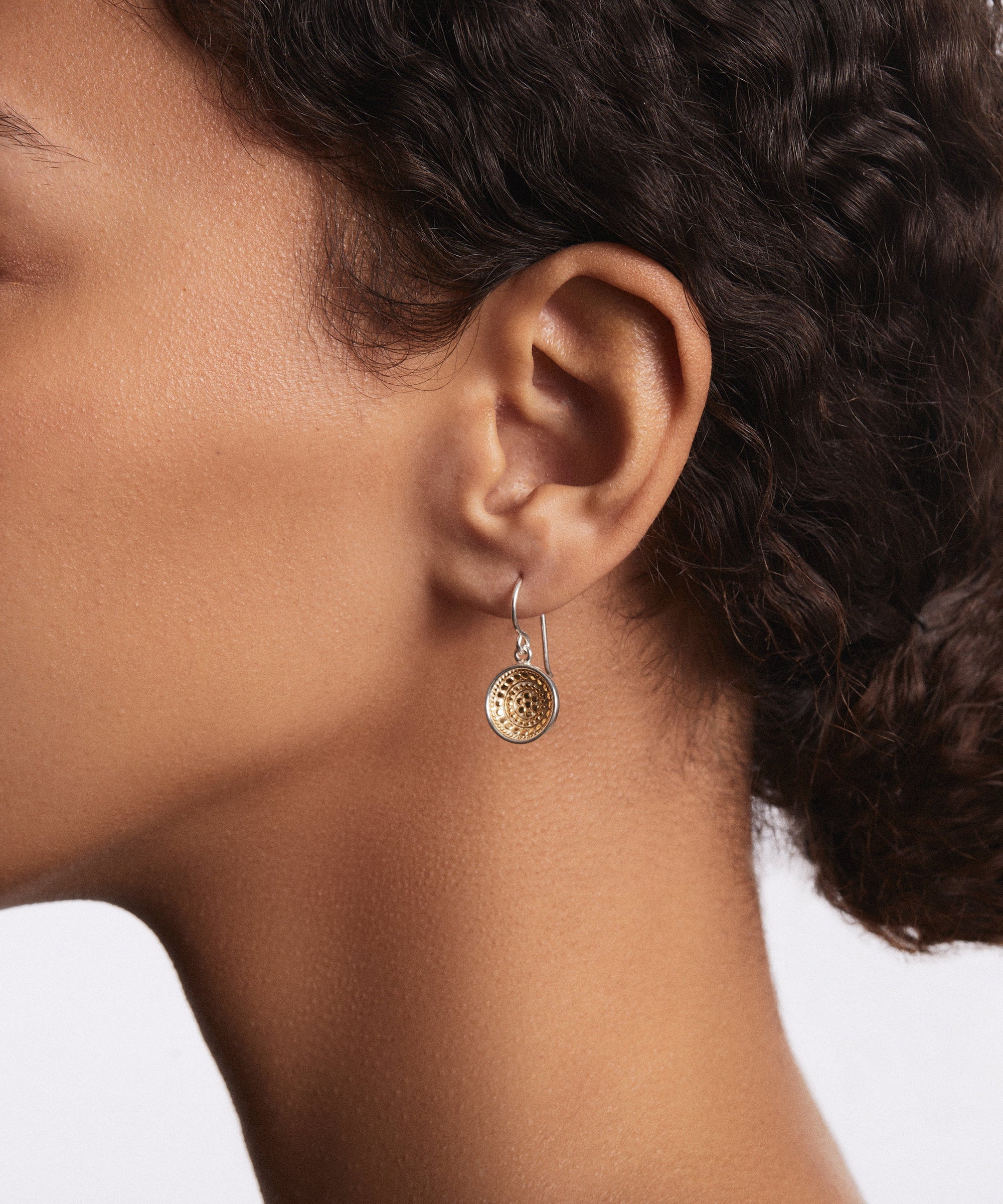 Classic Dish Drop Earrings - Gold/Silver