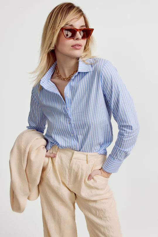 The Husband Shirt in Sky Blue Stripe