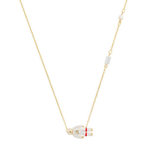 Gold Chain Astronaut Charm Necklace