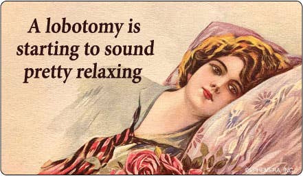A lobotomy is starting to sound pretty relaxing. - Box Turtle