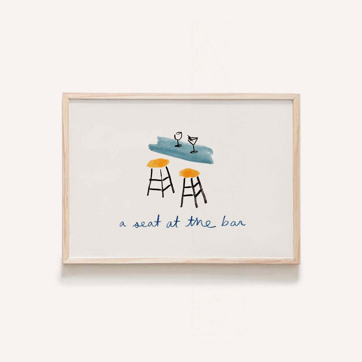 A Seat at the Bar Mini Art Print - Box Turtle