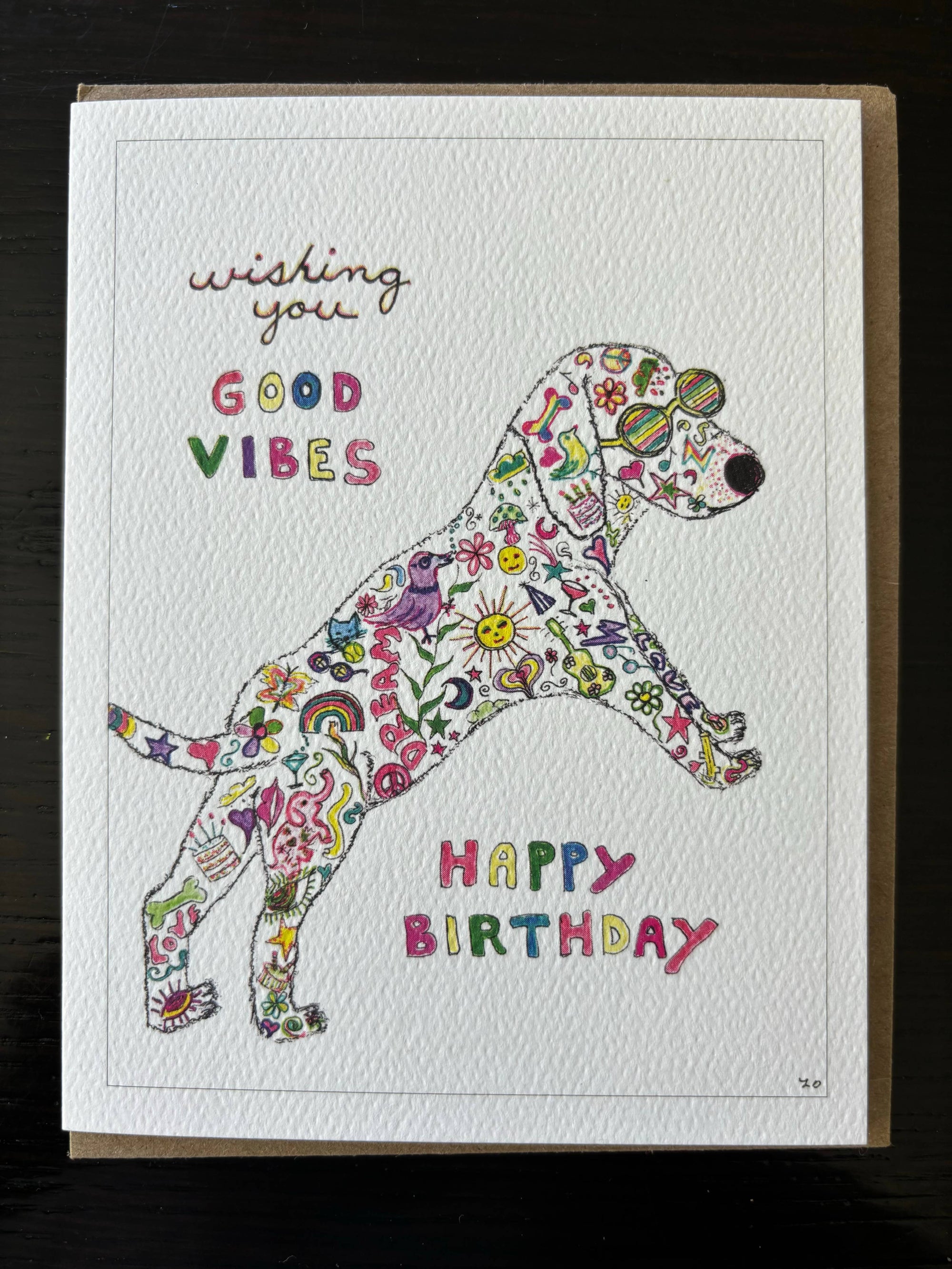 Happy Birthday Good Vibes Labrador Card