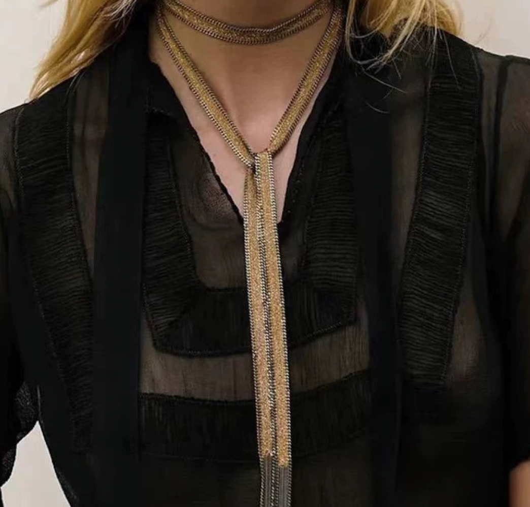 Cravet Long Ribbon Scarf Necklace