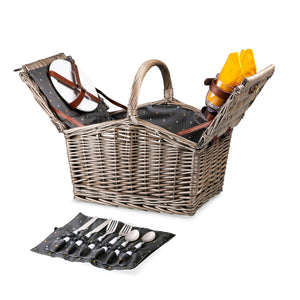 Gray Piccadilly Picnic Basket for 2