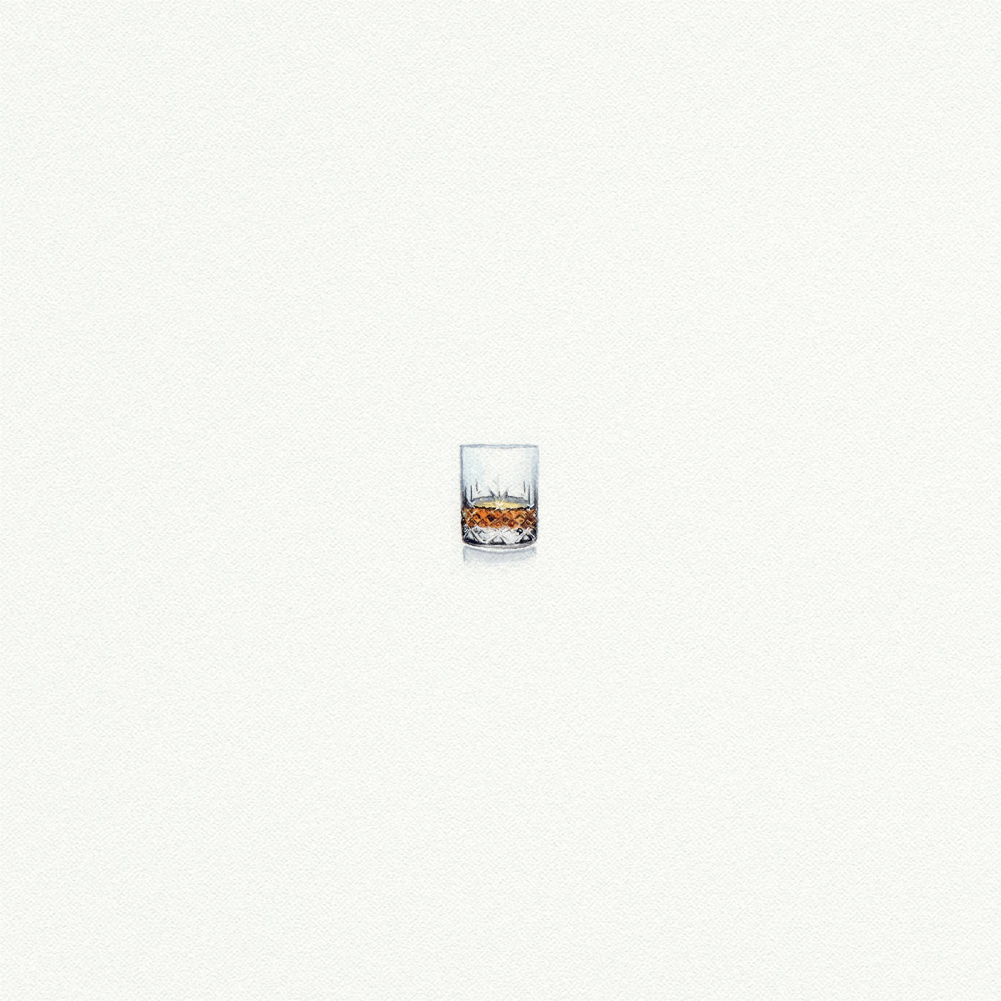 Whiskey Glass Miniature Watercolor Print
