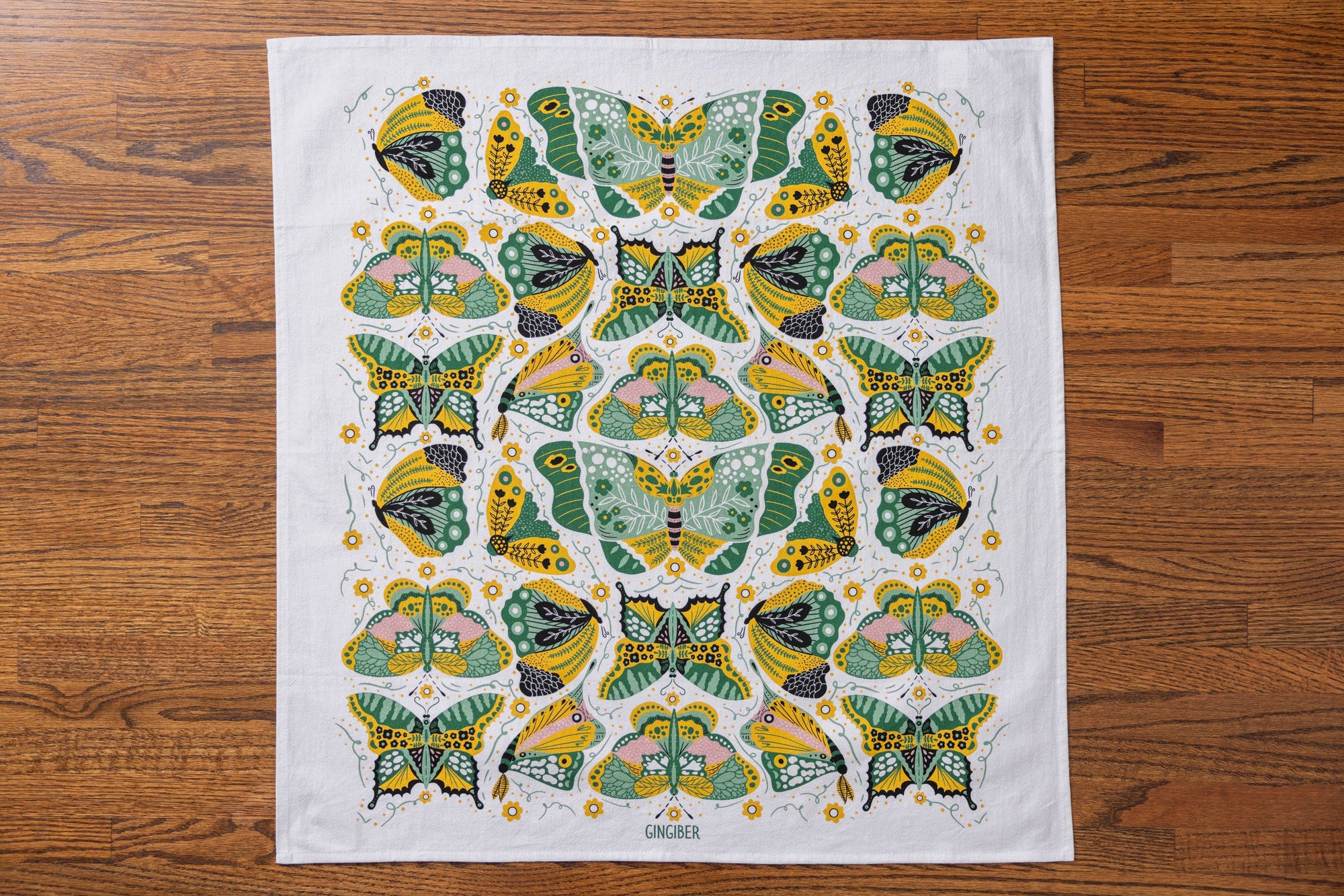 Night Butterfly Tea Towel - Botanical Kitchen Towel Decor