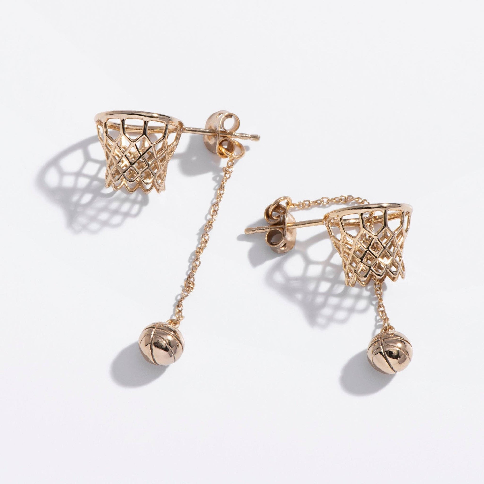 Gold-plated brass Slam Dunk Earrings