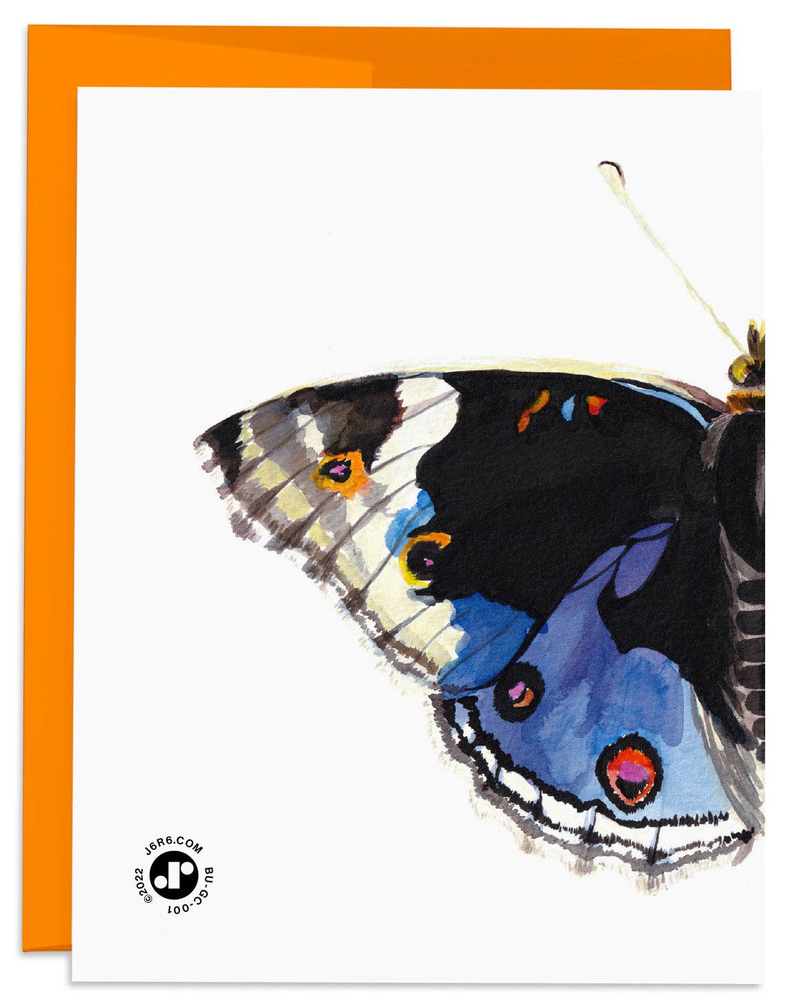 Blue Pansy Butterfly Thank You Card