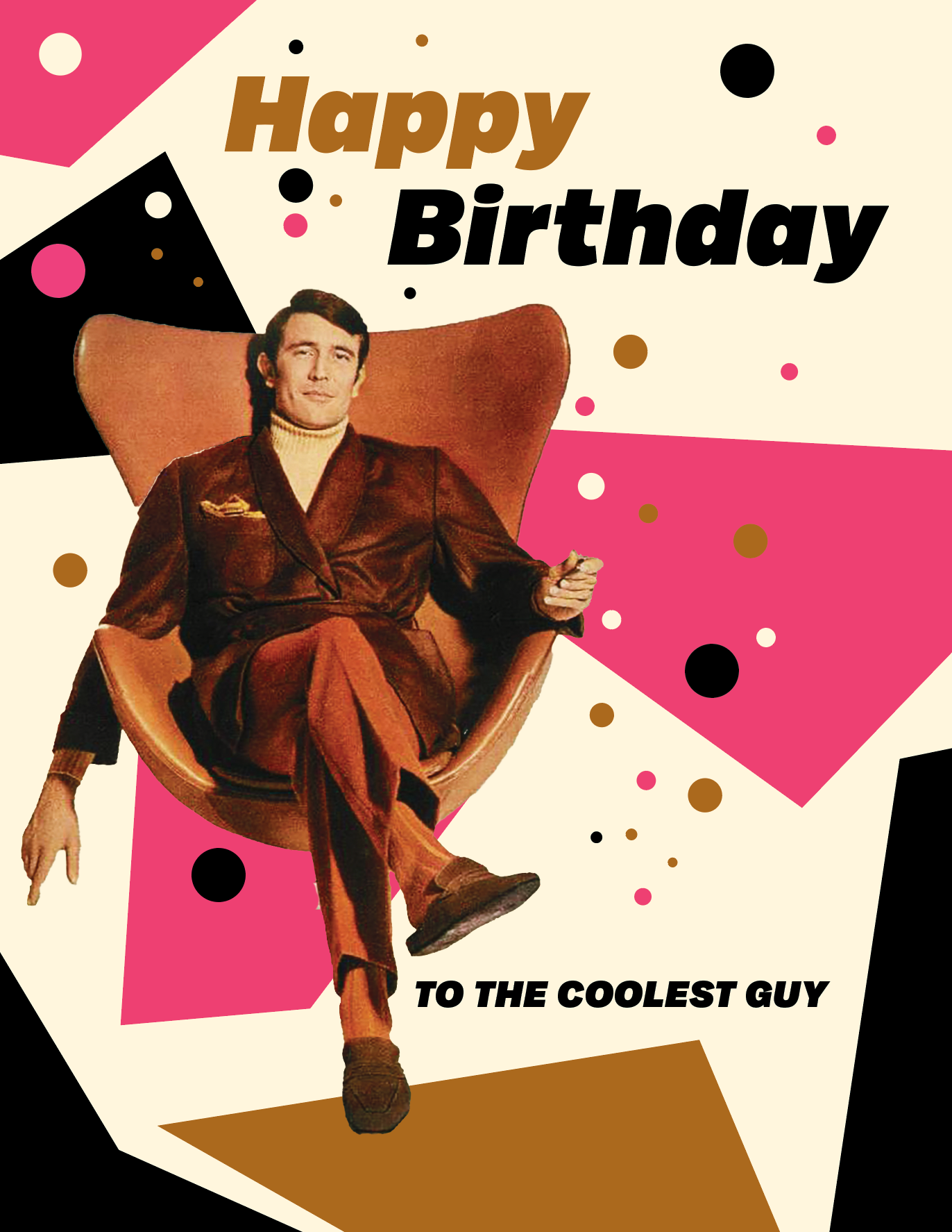Coolest Guy Midcentury Birthday Card