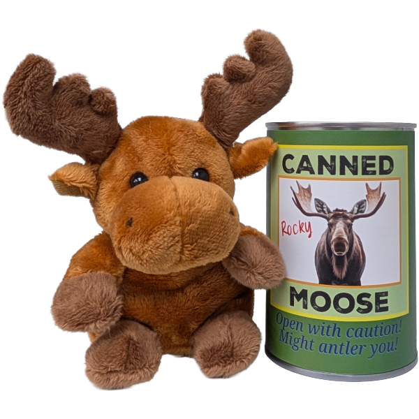 Rocky the Canned Moose - Stuffed Animal