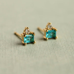 Art Deco Turquoise Pyramid Studs
