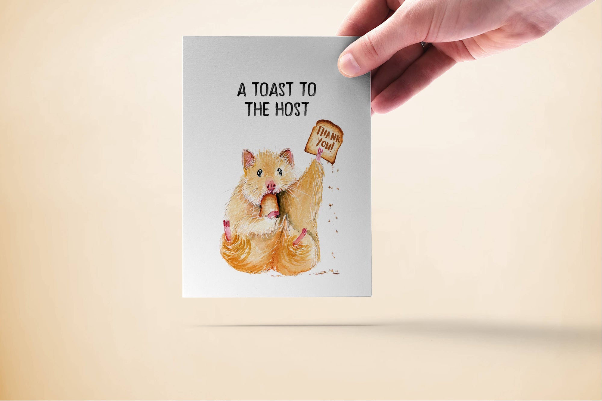 Hamster Toast To The Host - Funny Thank You Card
