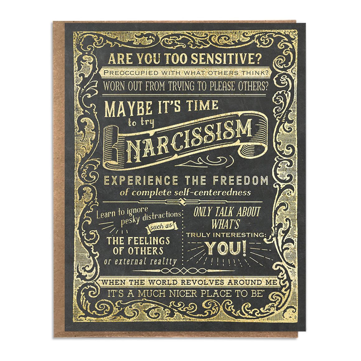 Try Narcissism Funny Card