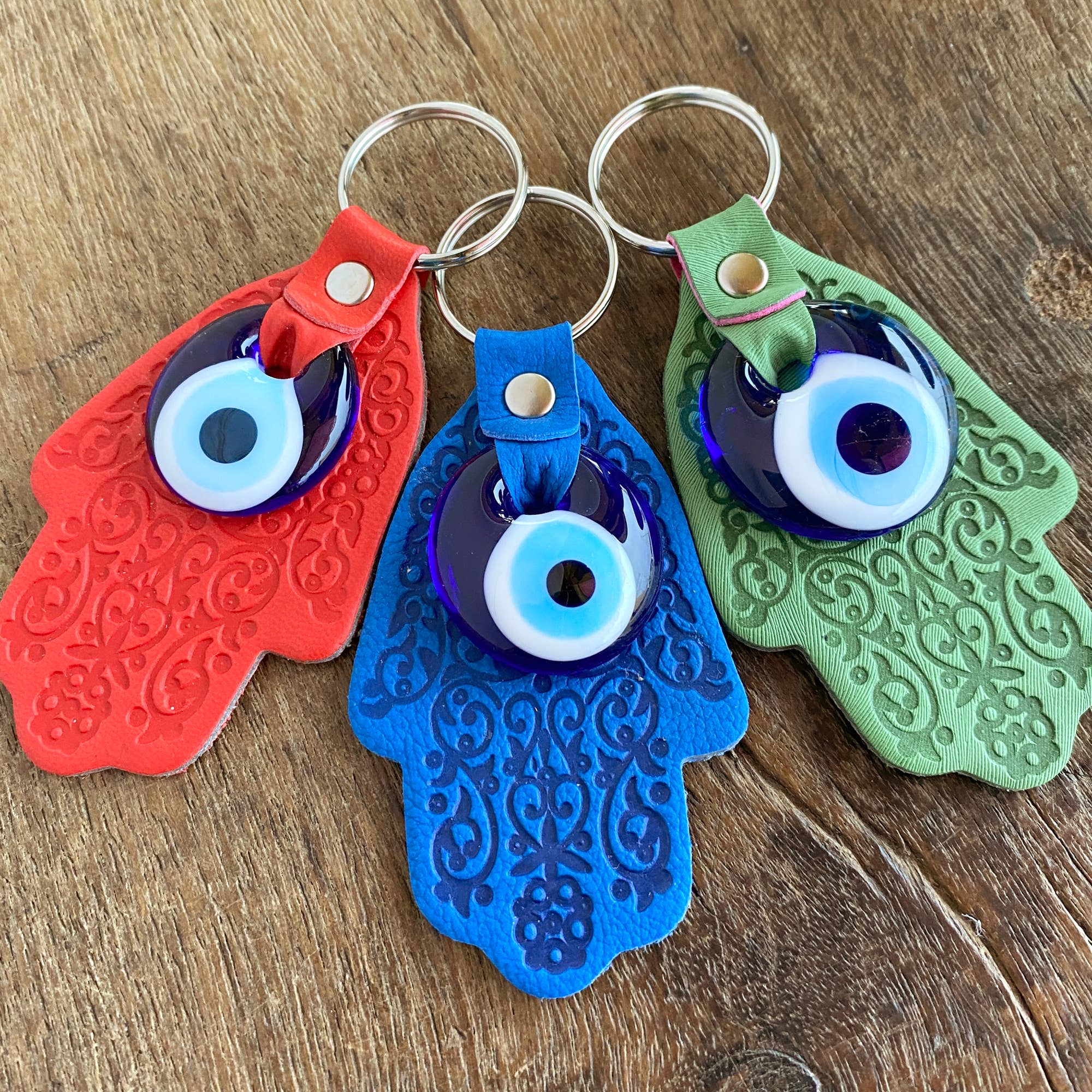 Colorful Hamsa Evil Eye Keyring, Turkey