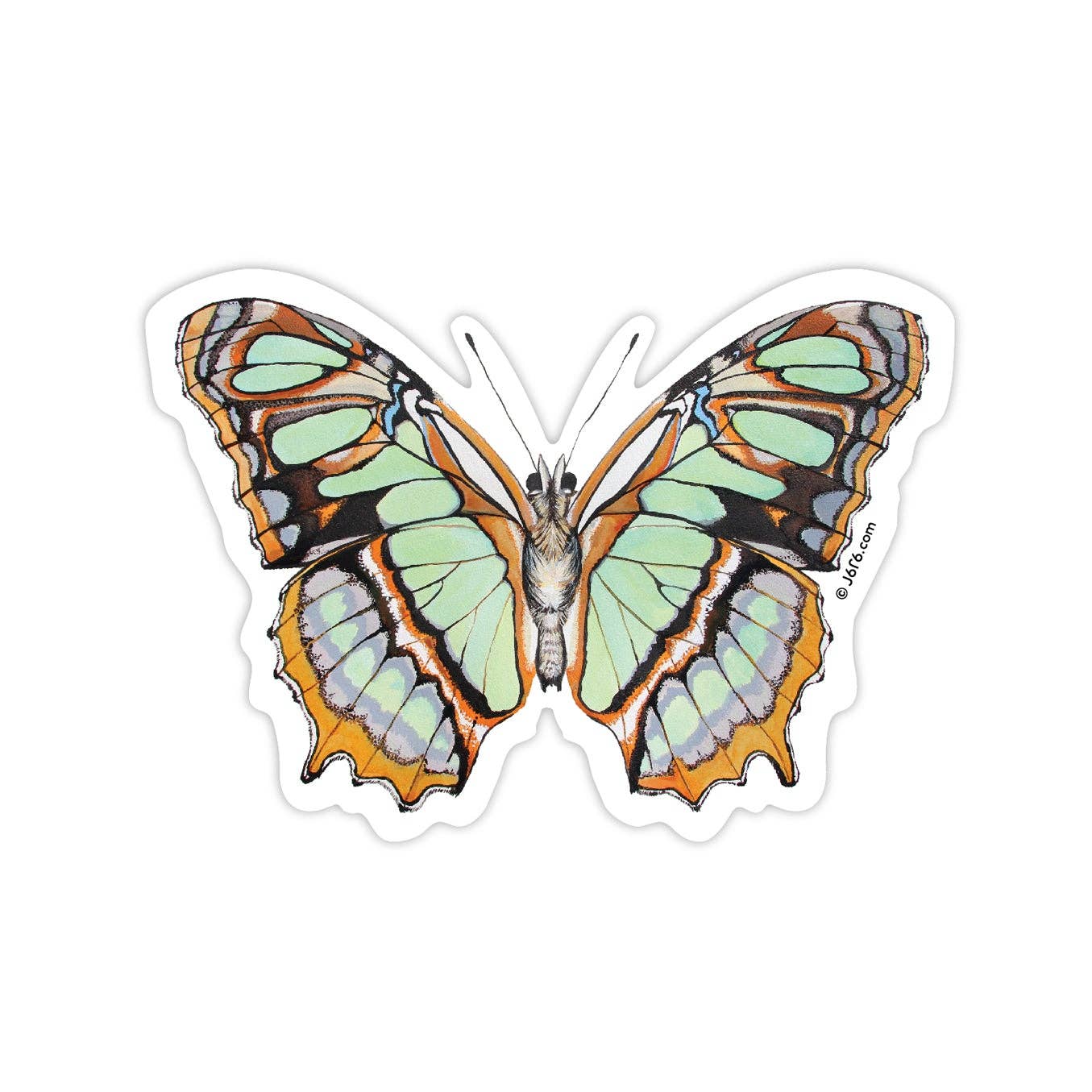 Malachite Butterfly Vinyl Sticker