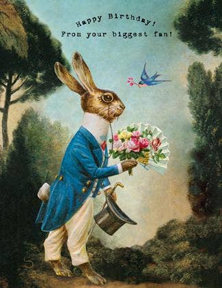 Biggest Fan Bunny Birthday Card