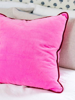 Neon Pink + Wine Charliss Velvet Pillow