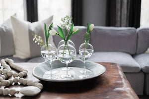 Clear Wine Glass Shaped Flower Vase, Medium
