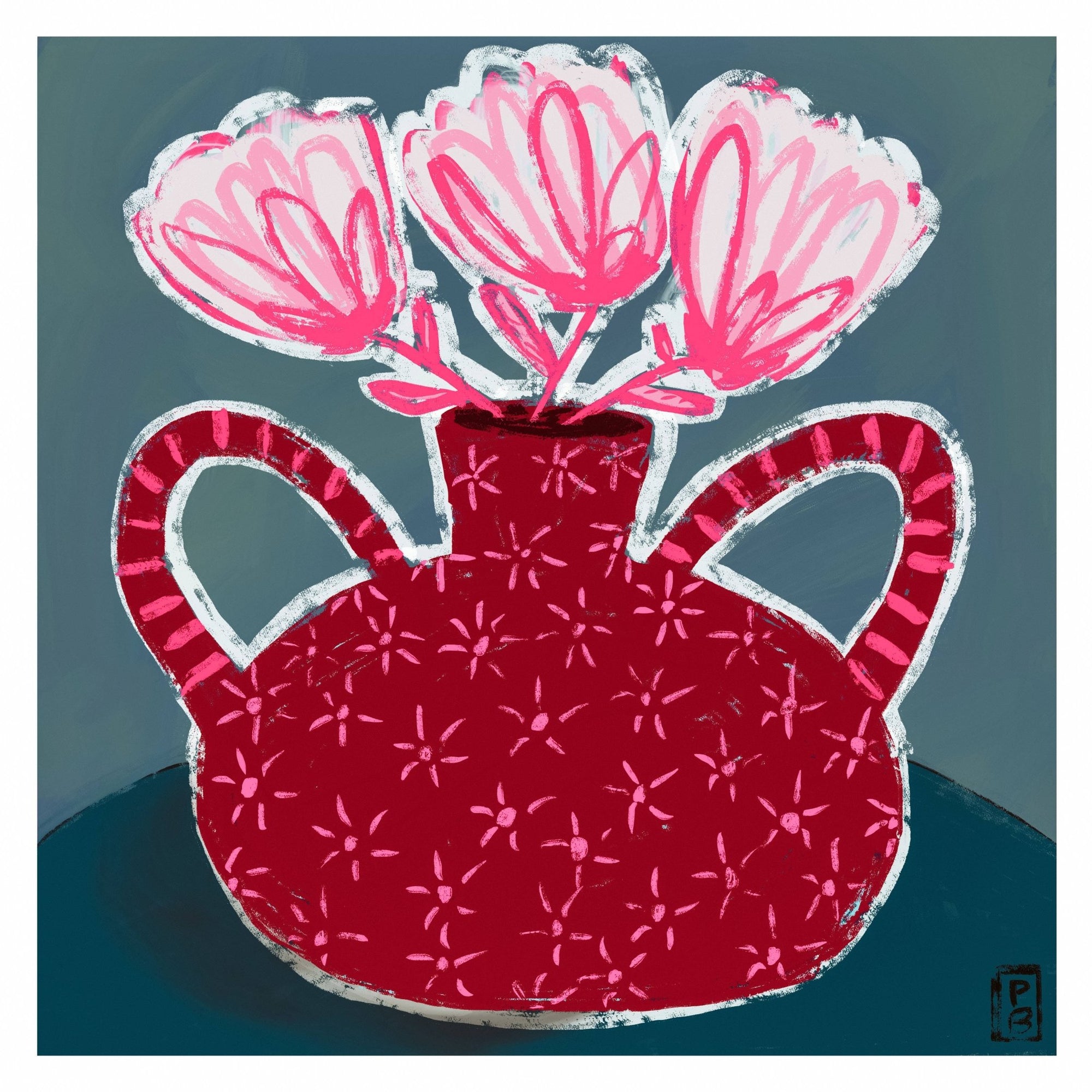 Abstract Floral Illustration - Box Turtle