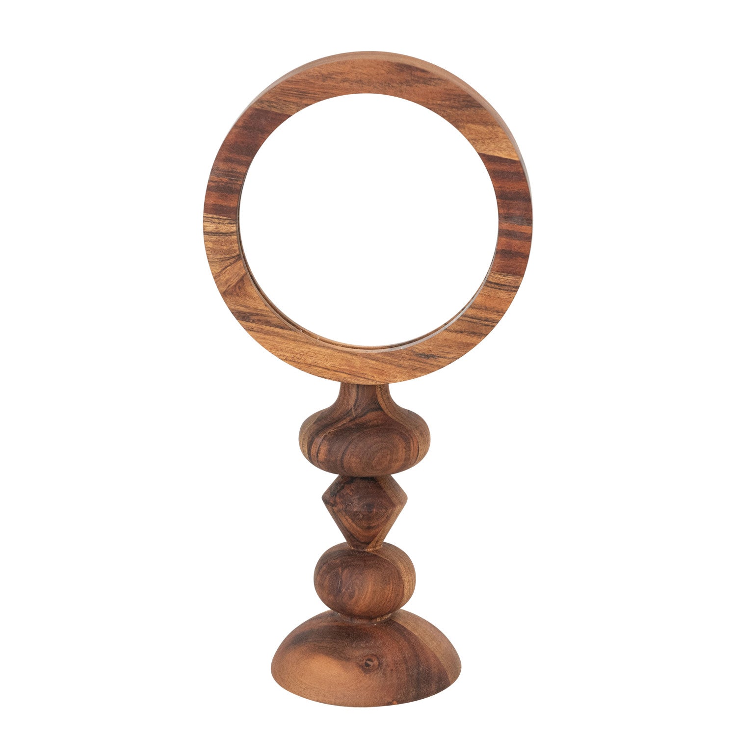 Acacia Wood Vanity Mirror with Carved Base - Box Turtle