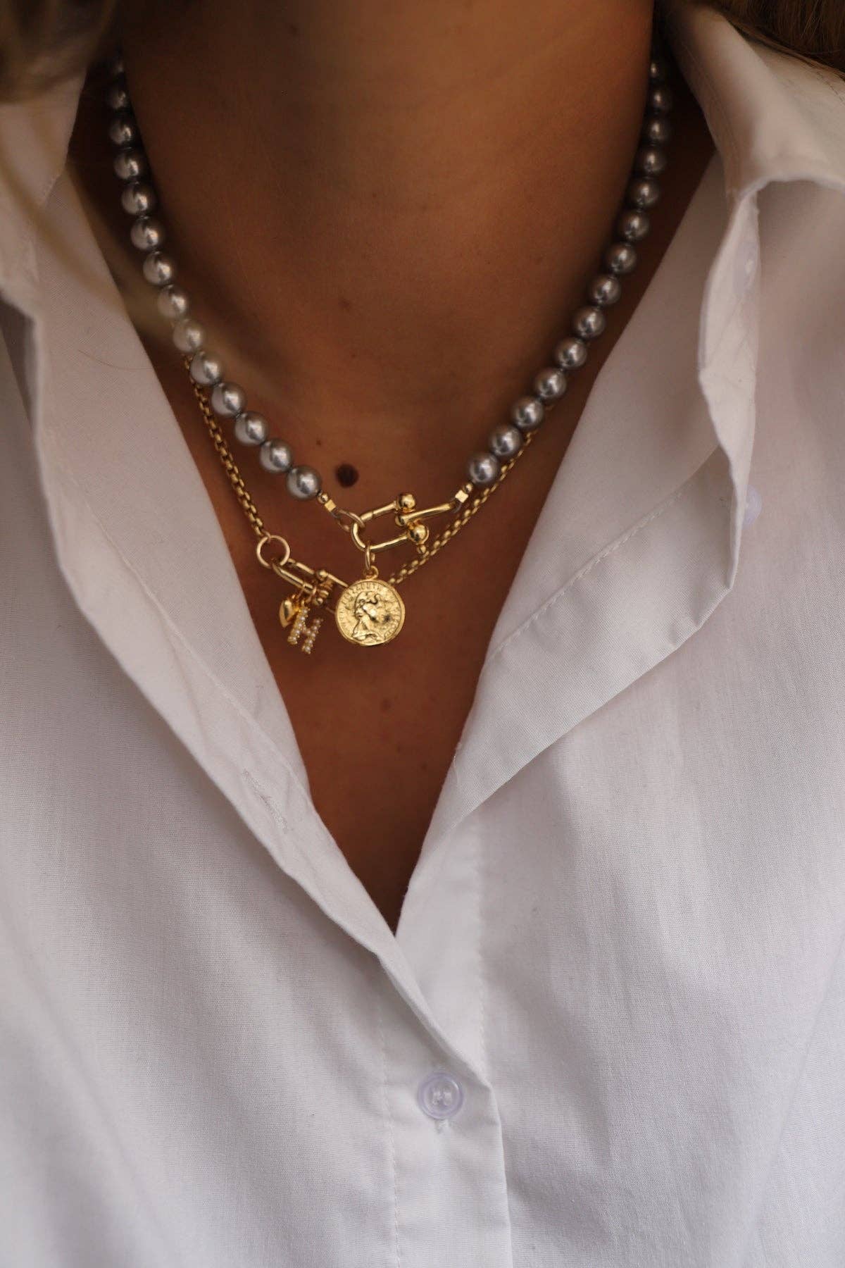 Silver Nova Pearl Necklace