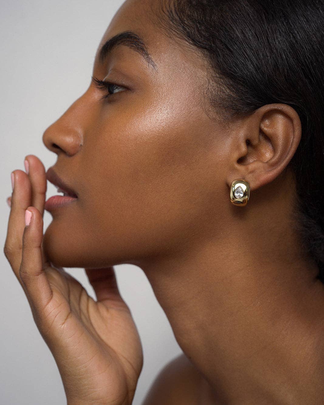 CZ Penn Gemstone Hoops