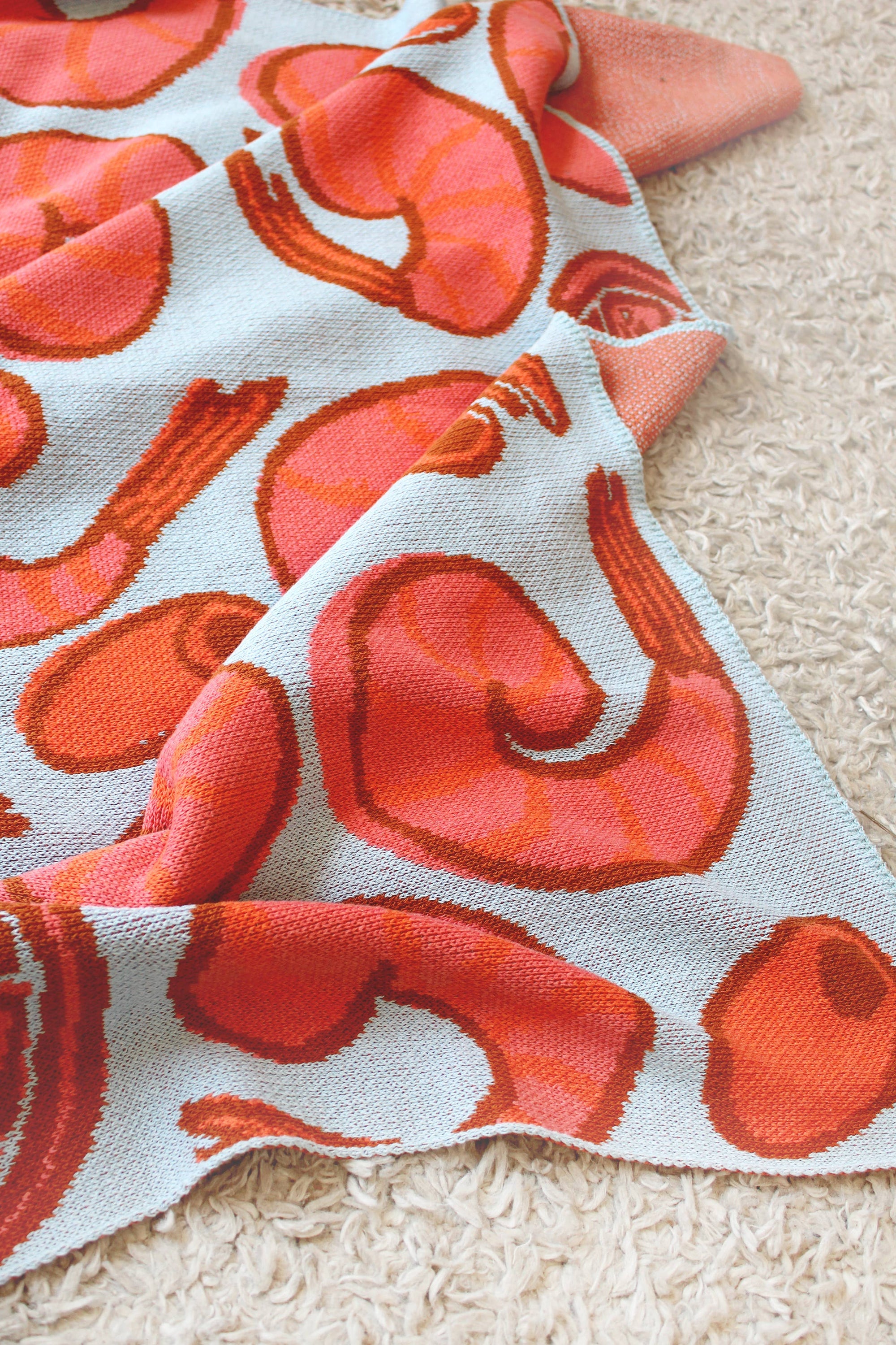 Shrimp Cocktail Knit Throw Blanket 