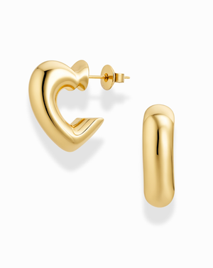 Gold Eloise Heart Hoops
