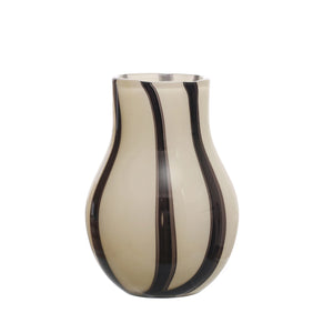 Black and White Striped Glass Vase