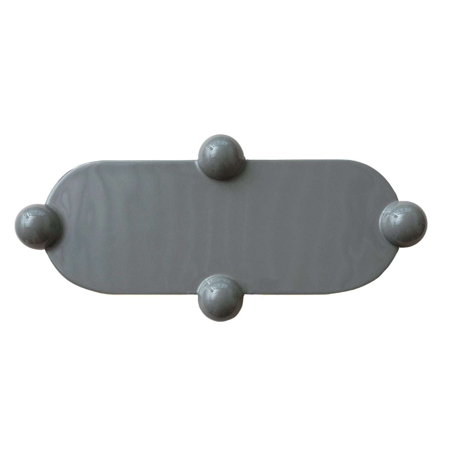 Grey Enamel Ball Footed Tray