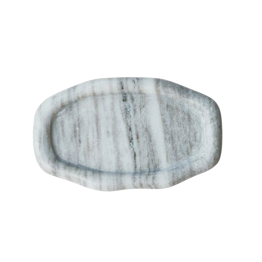 Beige Oval Marble Tray