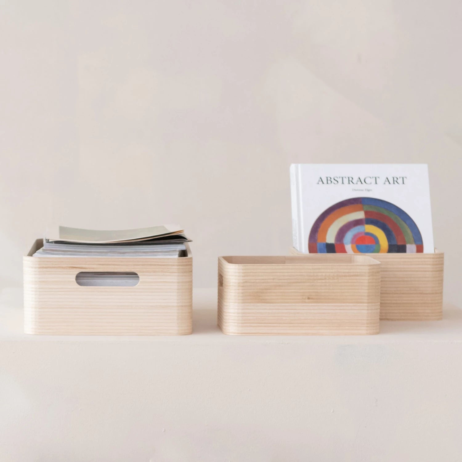 STYLE B Natural Wood Nesting Containers