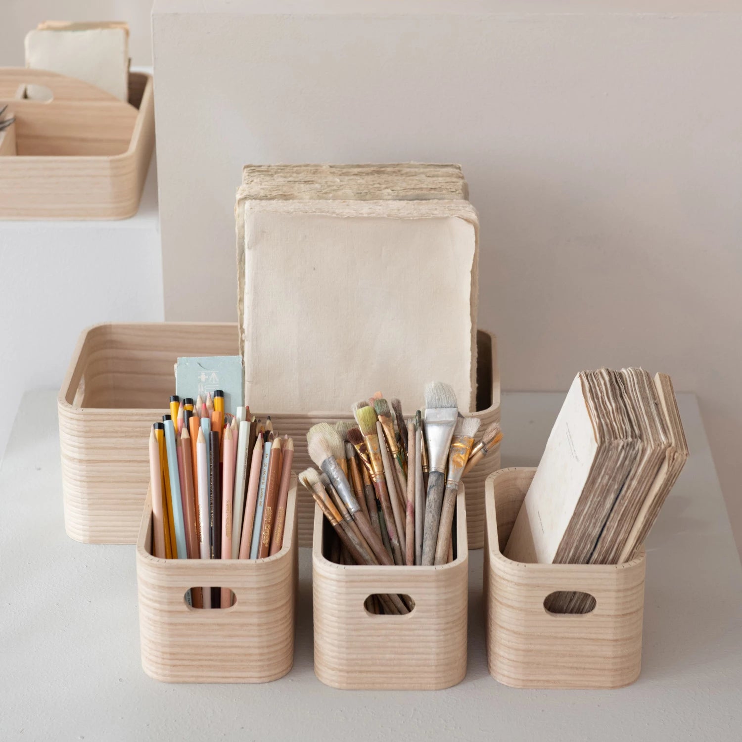 STYLE A Natural Wood Nesting Containers