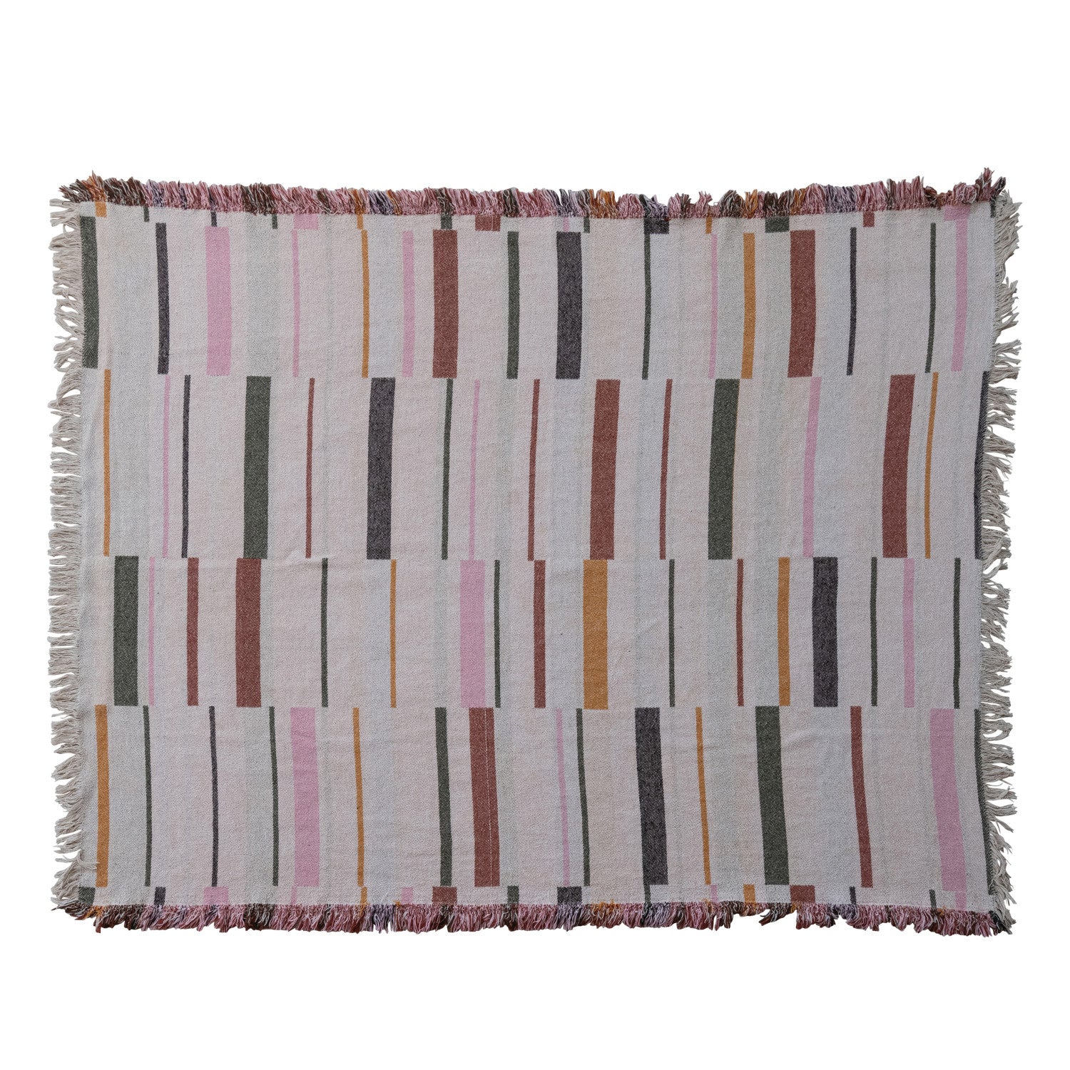 60"L x 50"W Woven Cotton Blend Jacquard Reversible Throw