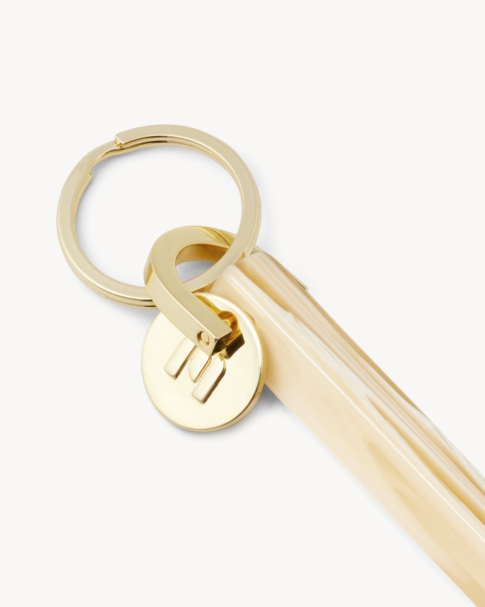 Alabaster & Gold Bar Keychain - Box Turtle